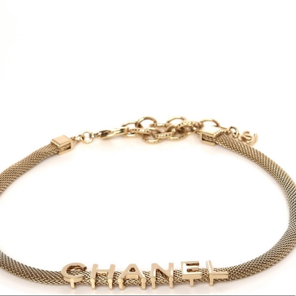 Chanel logo choker necklace
